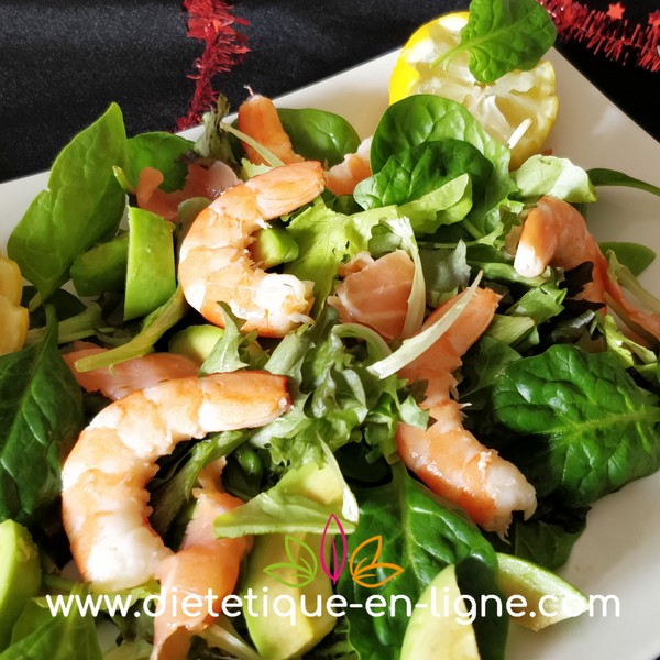 Recette Salade de Noël au Saumon Fumé Recette Salade de Noël au Saumon Fumé