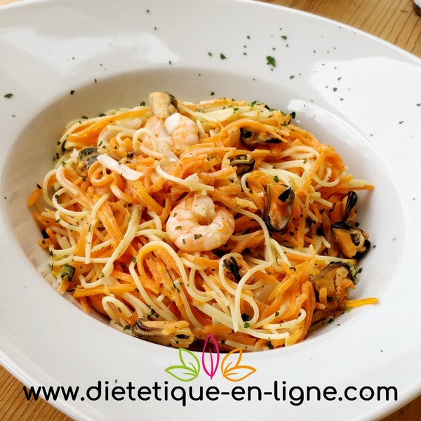 Pâtes aux Fruits de Mer - diététique en ligne Pâtes aux Fruits de Mer - diététique en ligne