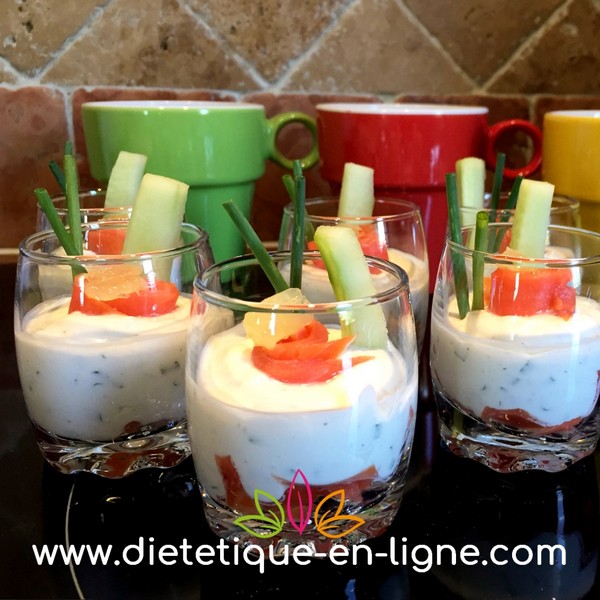 Verrines de Saumon et Fromage Frais - diététique en ligne Verrines de Saumon et Fromage Frais - diététique en ligne