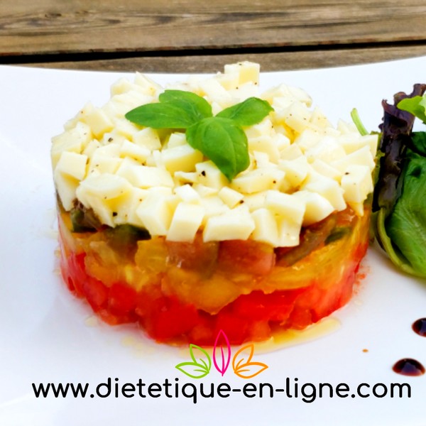 Tomate Mozzarella Originale - Façon Tartare - Diététique En Ligne Tomate Mozzarella Originale - Façon Tartare - Diététique En Ligne