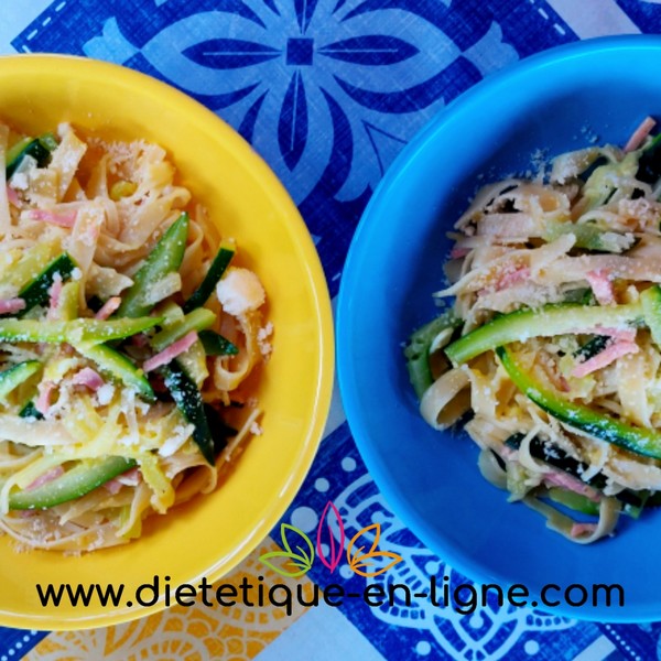 Courgettes à la Carbonara Italienne - Diététique En Ligne Courgettes à la Carbonara Italienne - Diététique En Ligne