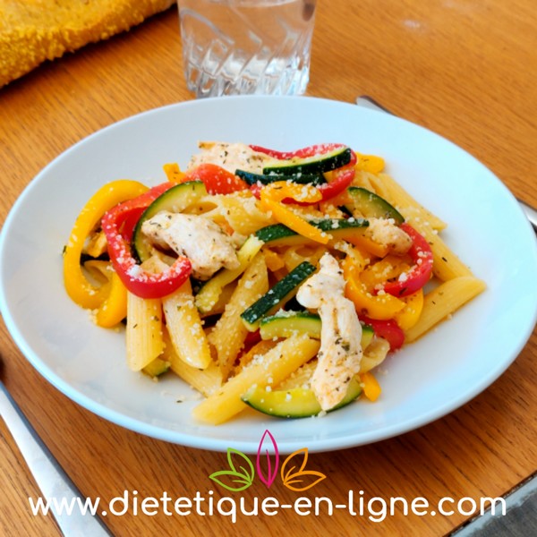 Pâtes aux Légumes - Recette - Diététique En Ligne Pâtes aux Légumes - Recette - Diététique En Ligne