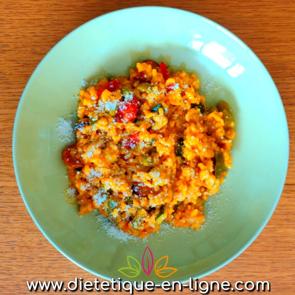 Risotto au Chorizo et Poivrons - Diététique En Ligne Risotto au Chorizo et Poivrons - Diététique En Ligne