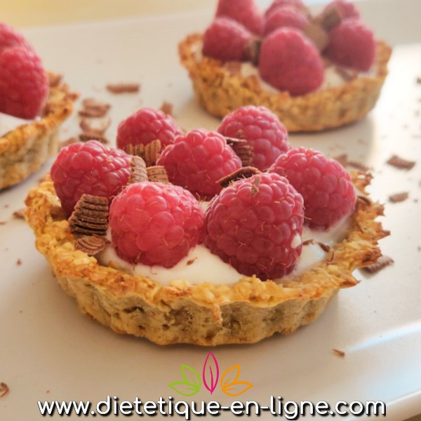 Tartelette Framboise Flocons d'Avoine - Diététique En Ligne Tartelette Framboise Flocons d'Avoine - Diététique En Ligne